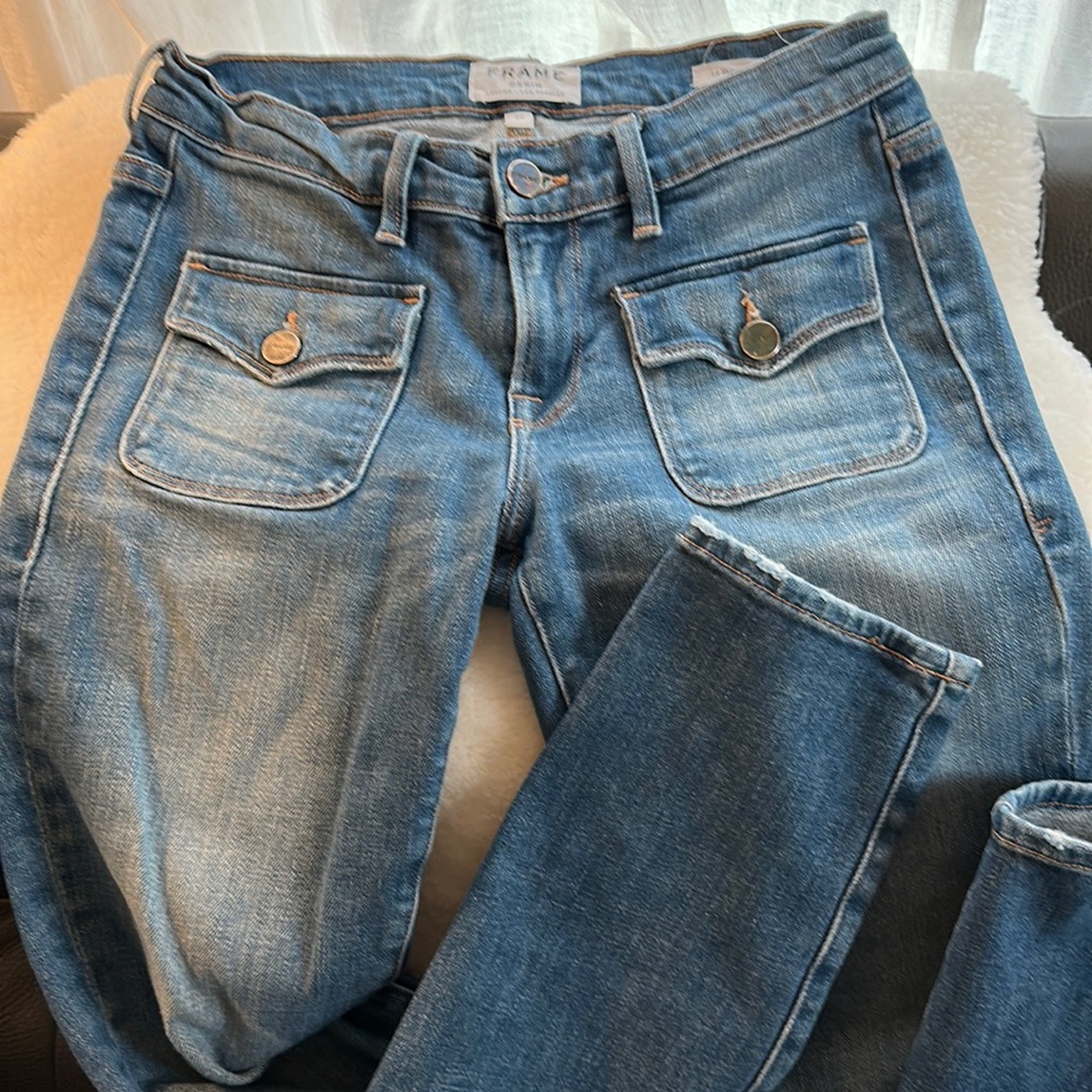 W Frame Straight Leg Jeans